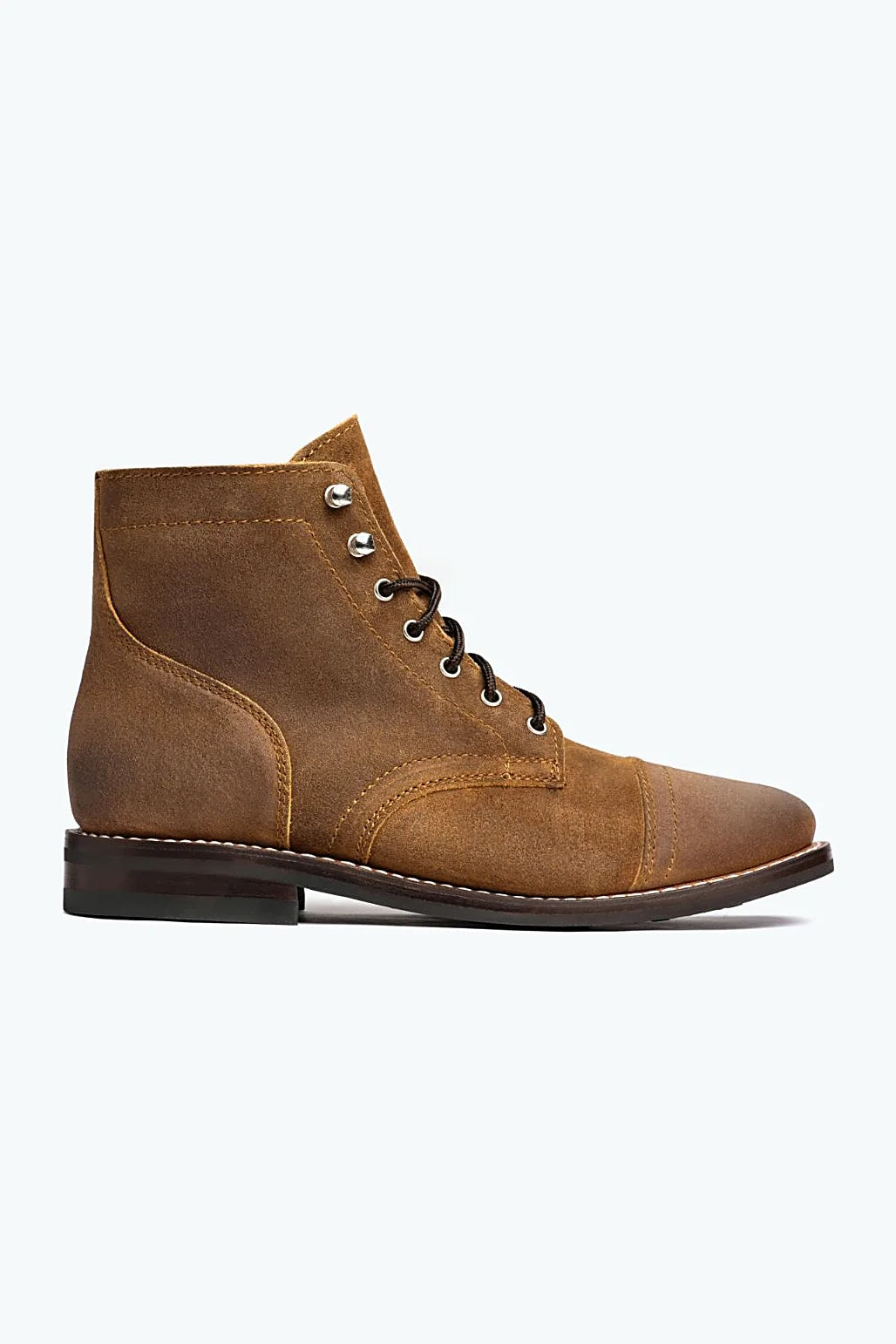 Anvil lace-up boot in pale waxed suede