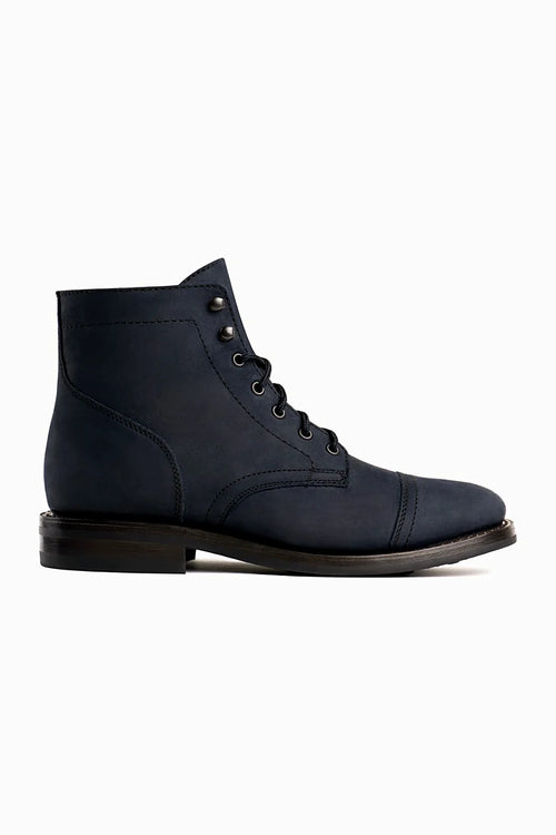 Arbor cap toe boot in flat black Marino Matte leather