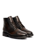 Black Coffee full-grain leather boot with rubber lug outsole