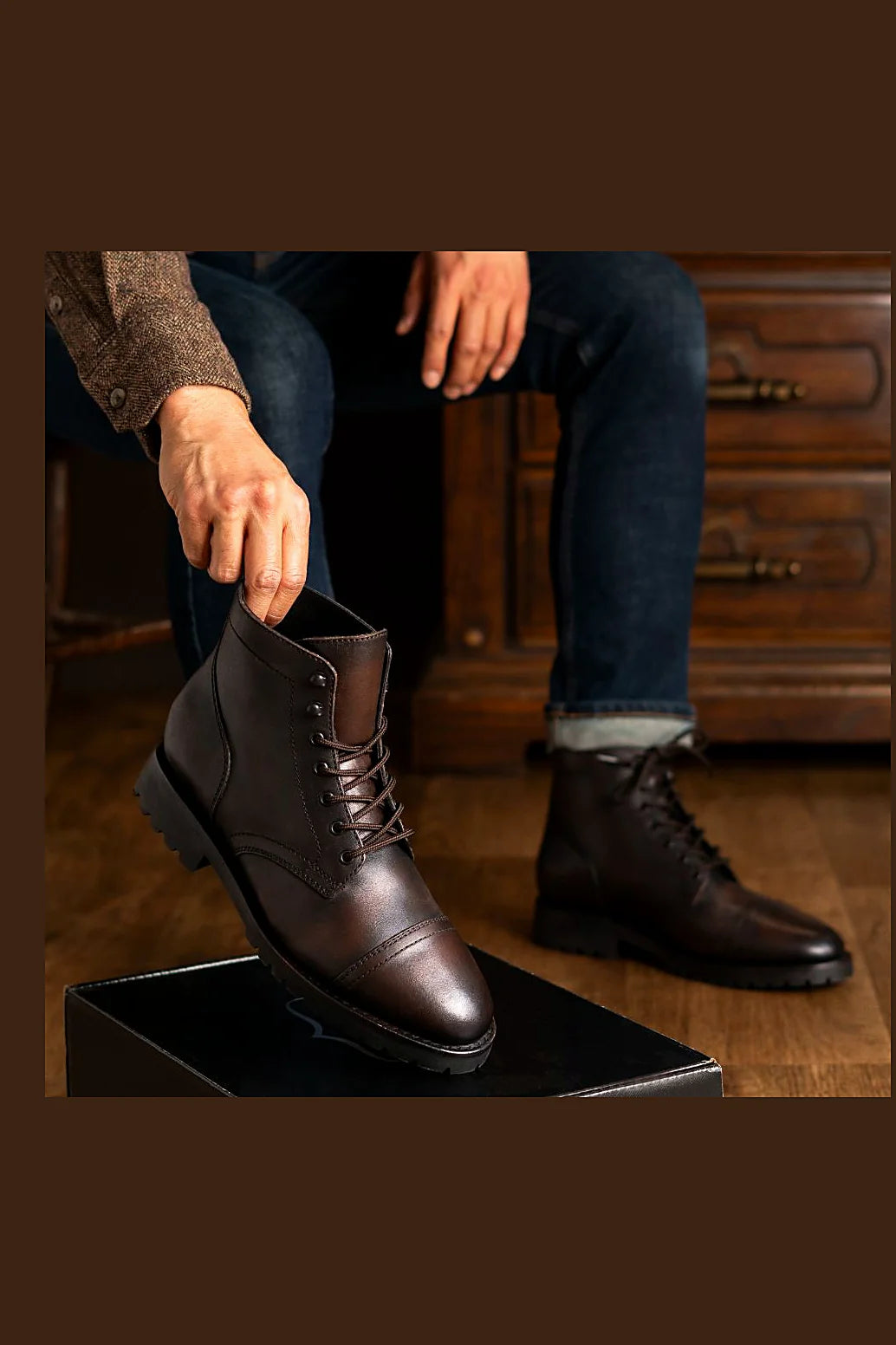 Black Coffee lug sole boot