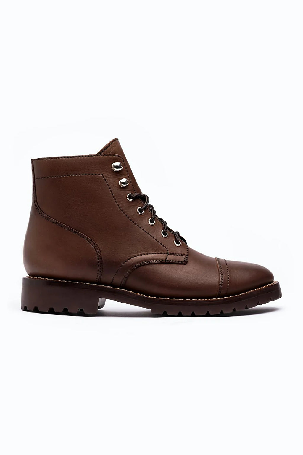 Atlas lace-up boot in warm amber leather