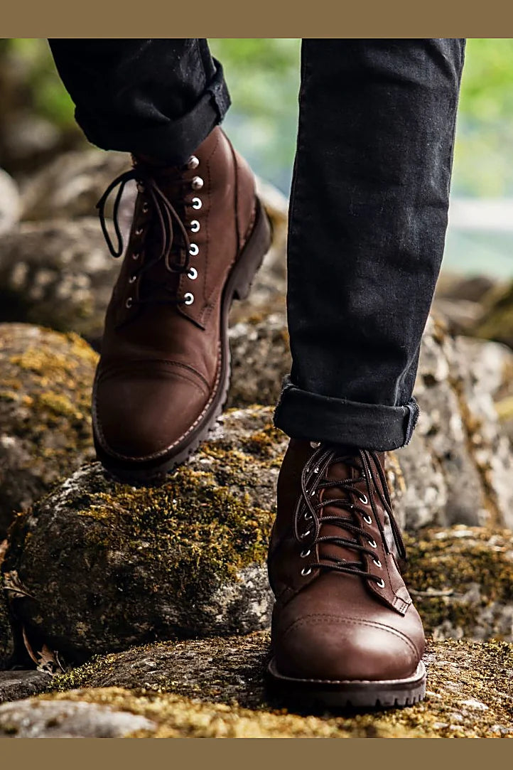 Whiskey cap toe boot