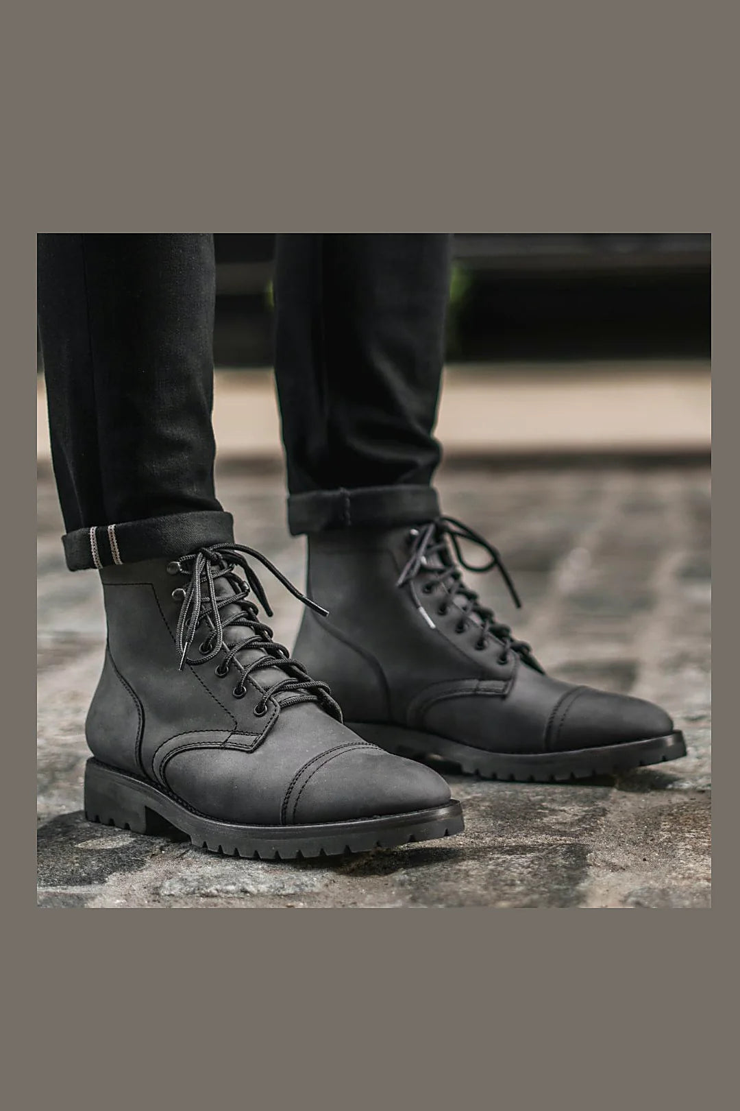 Grey Matte cap toe boot
