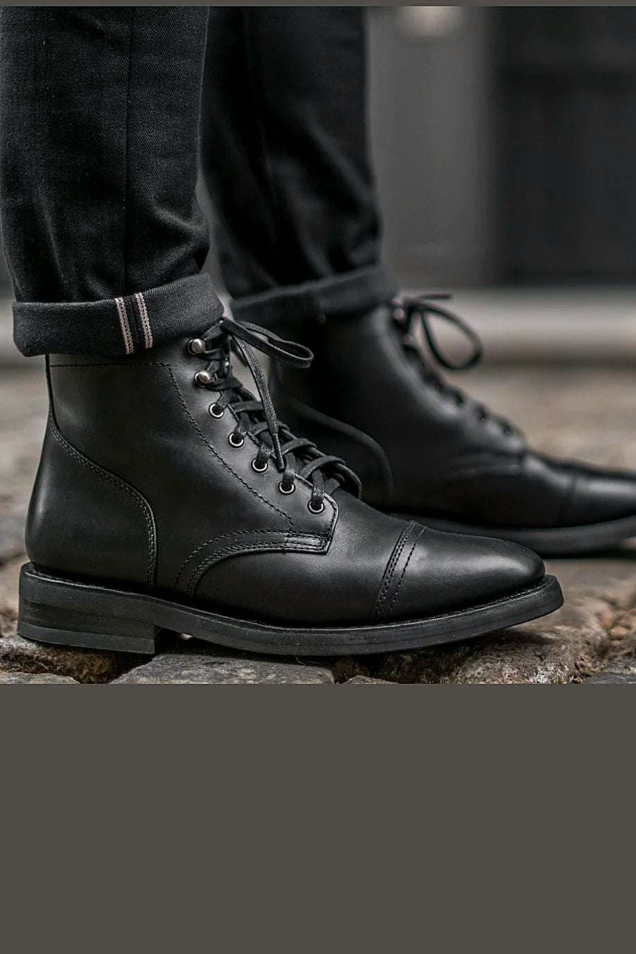 Black leather boot