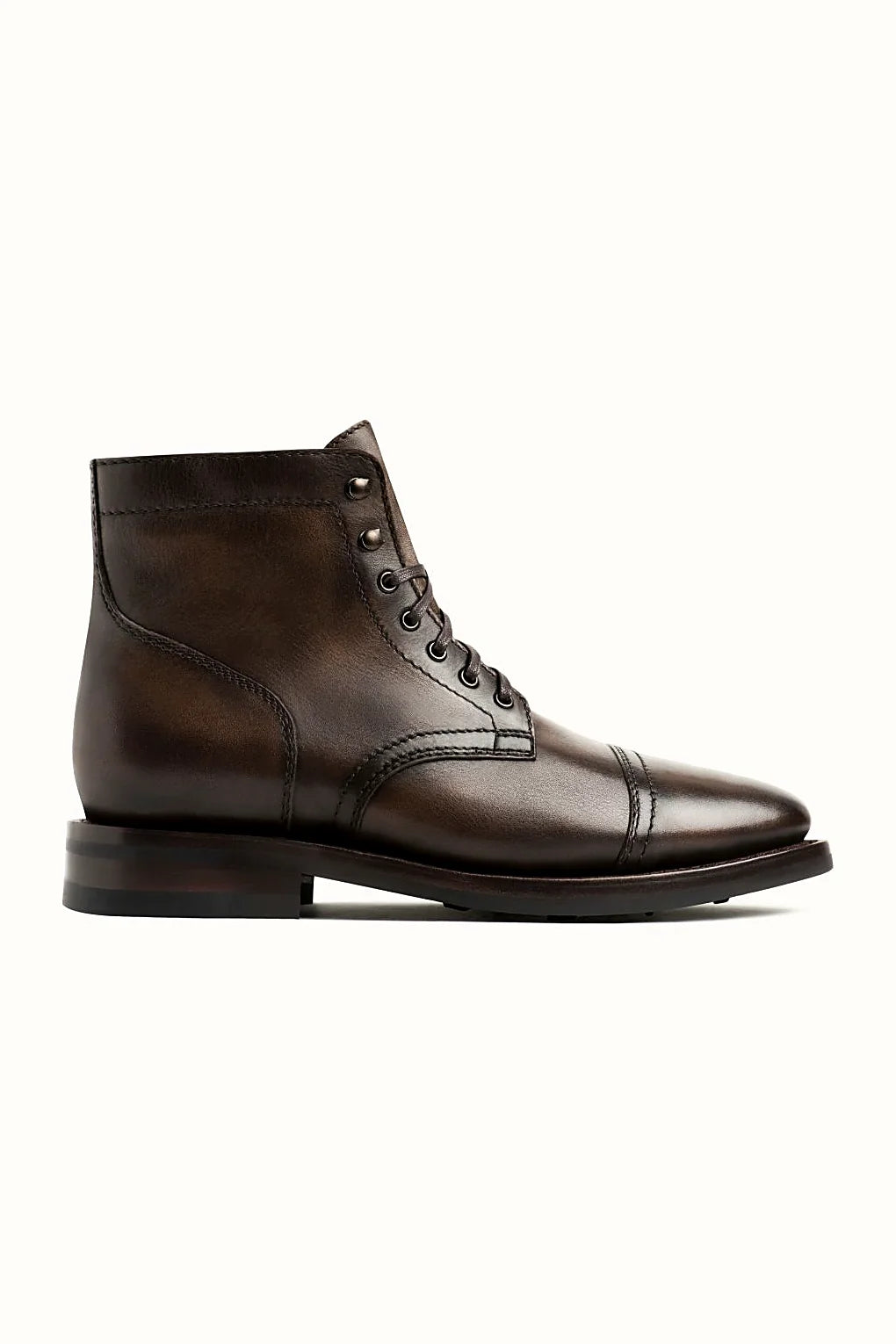 Basalt lace-up boot with studded rubber outsole