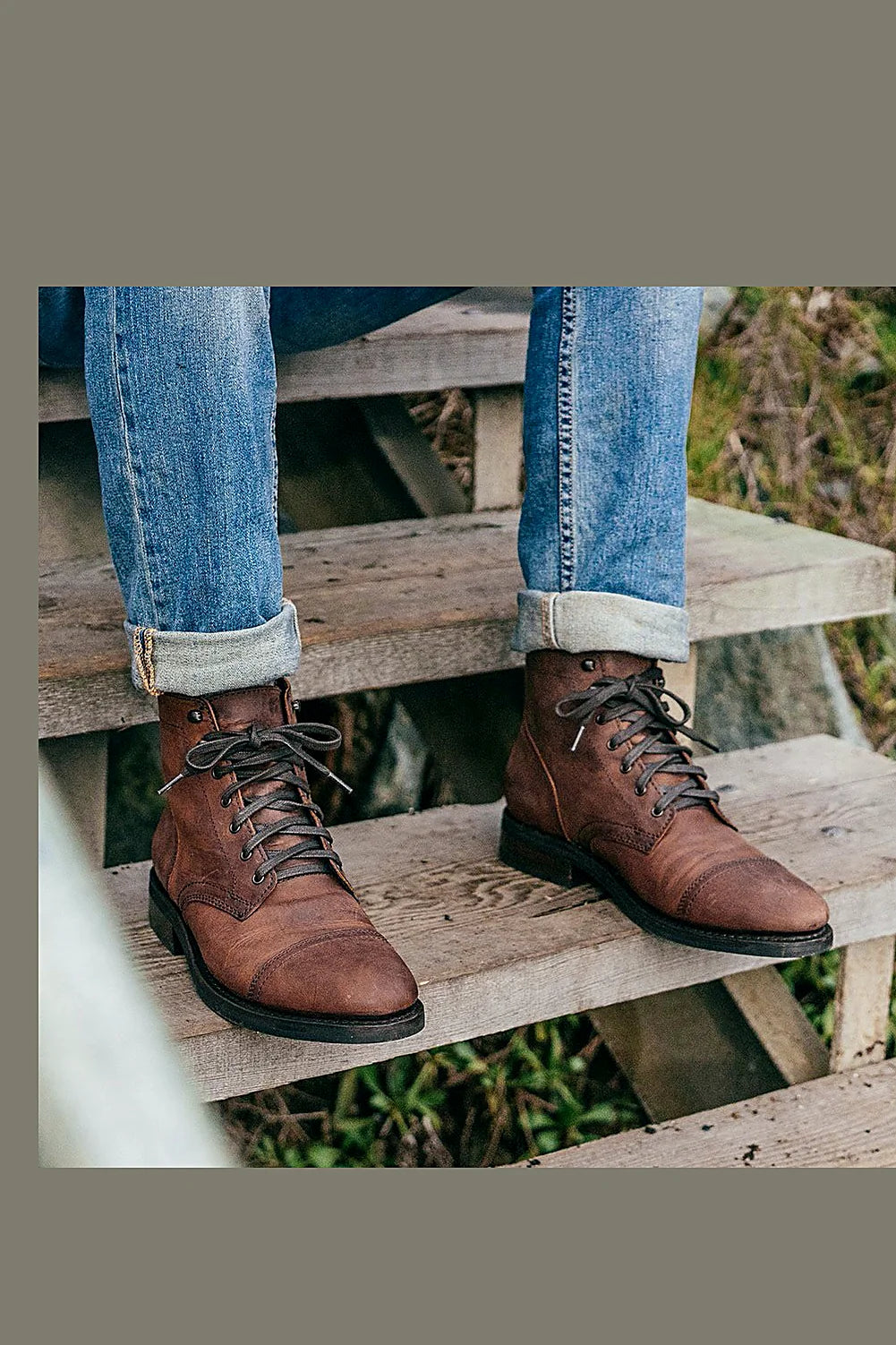 Terracotta leather boot
