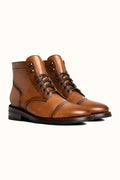 Toffee full-grain leather lace-up boot