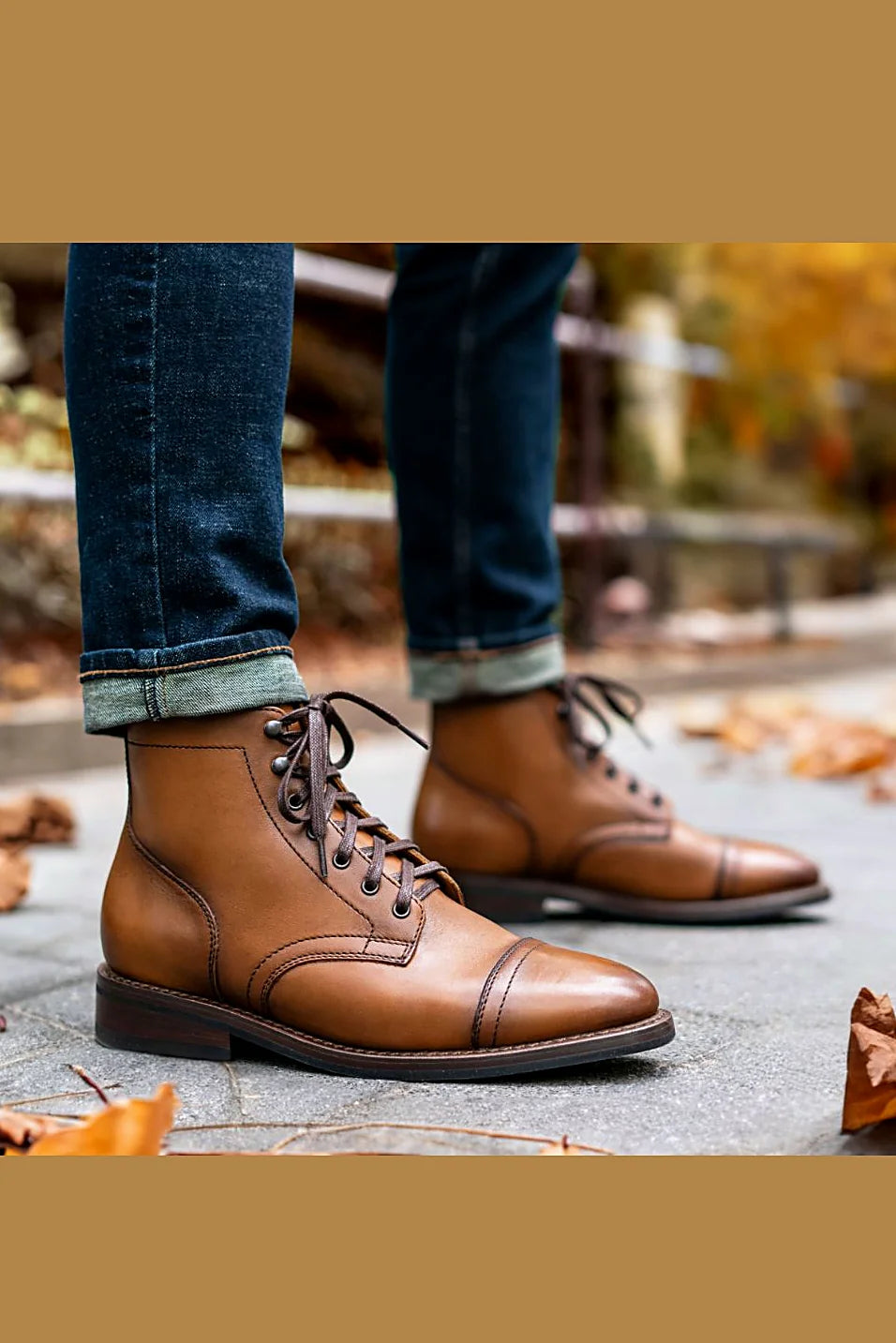 Toffee leather boot