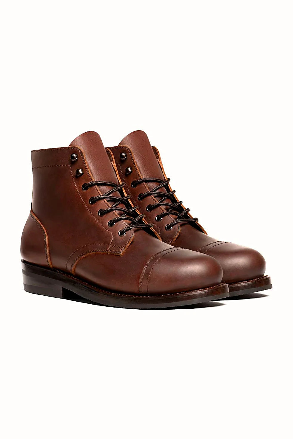 Rustic brown pull-up leather heritage boot
