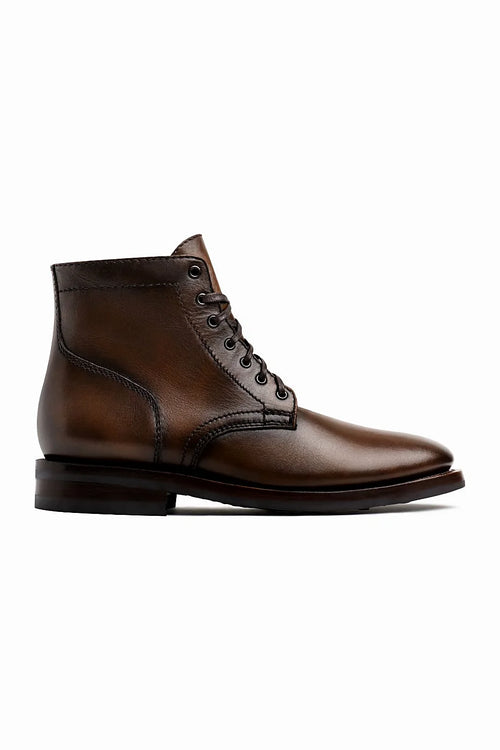 Bowen lace-up boot in deep warm brown