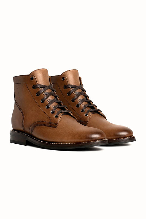 Amber Wheat full-grain leather boot in light gold-brown