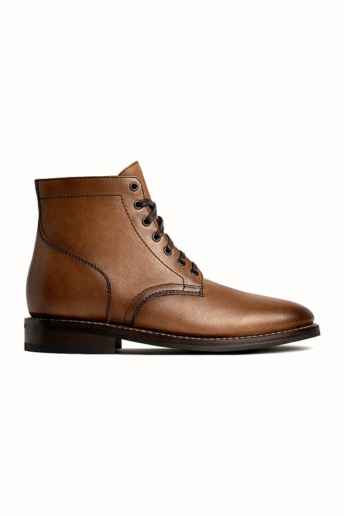 Bramble lace-up boot in pale honey leather