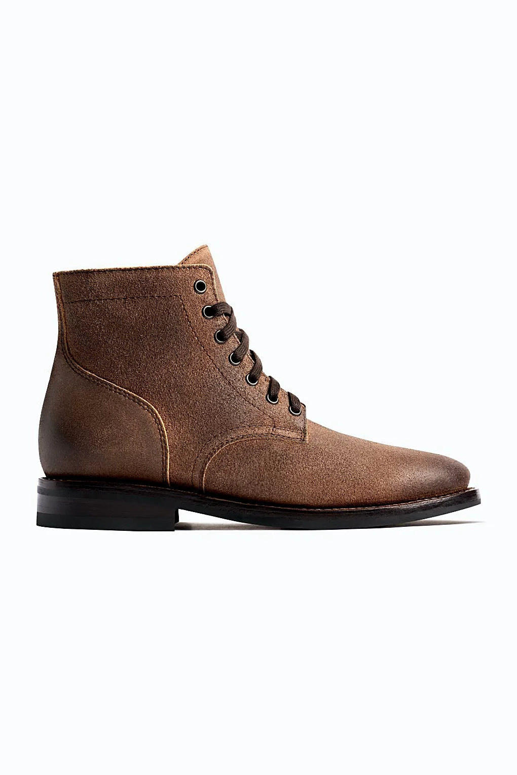 Brannon boot in tawny waxed suede