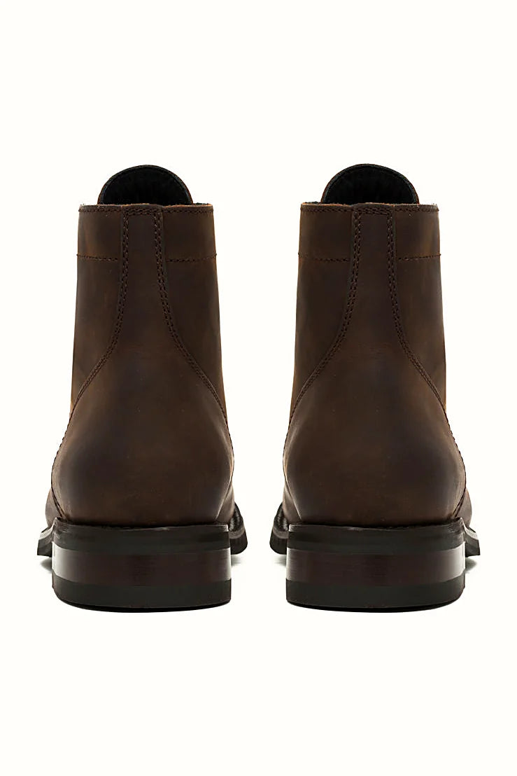 Rugged leather chukka with studded rubber outsole