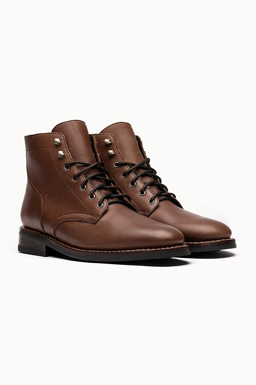 Whiskey leather lace-up boot with warm amber tone