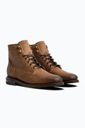 Safari waxed suede lace-up boot in pale natural