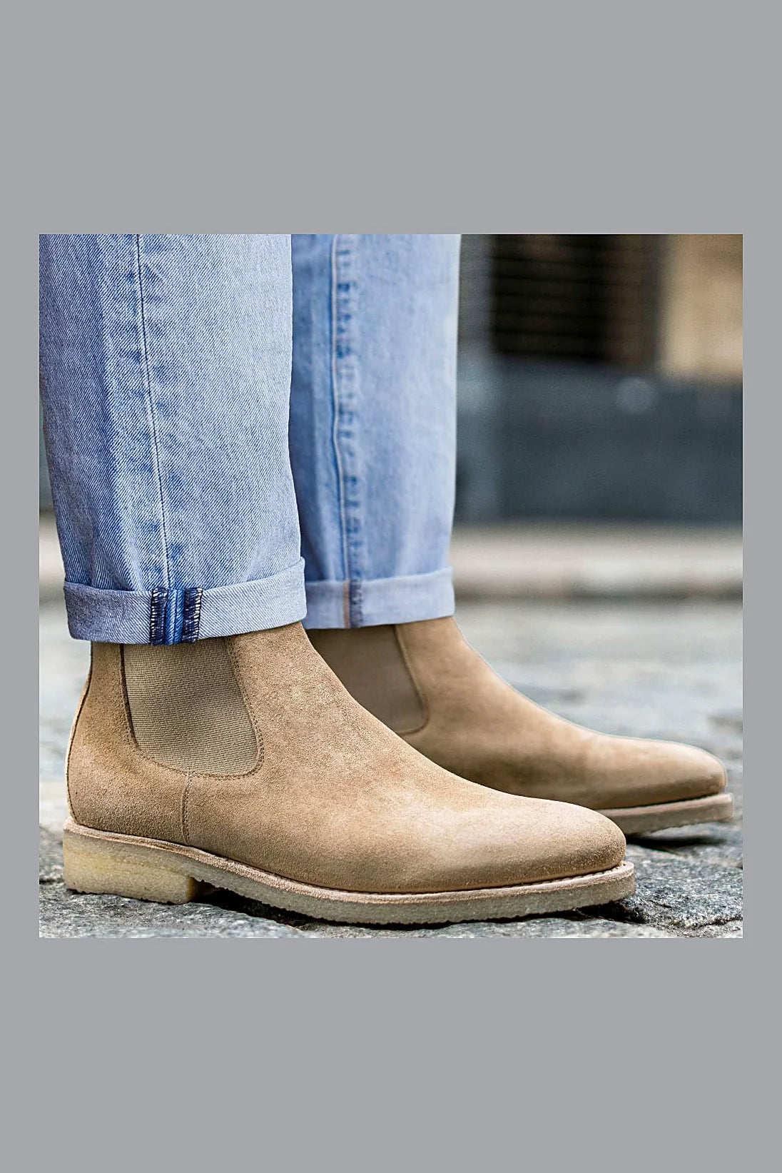 Cable chelsea boot in Dune suede