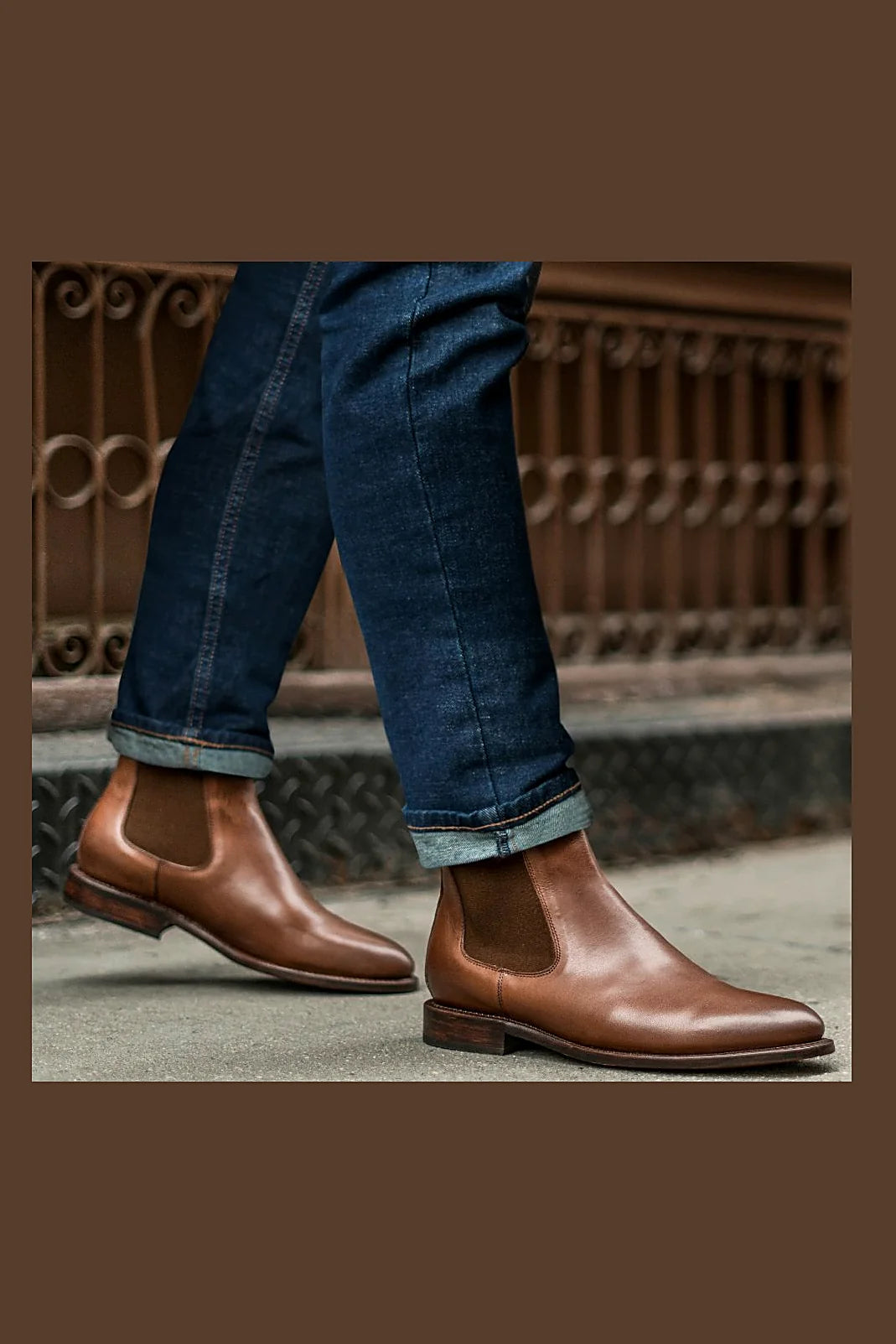 Cactus chelsea in Hickory leather
