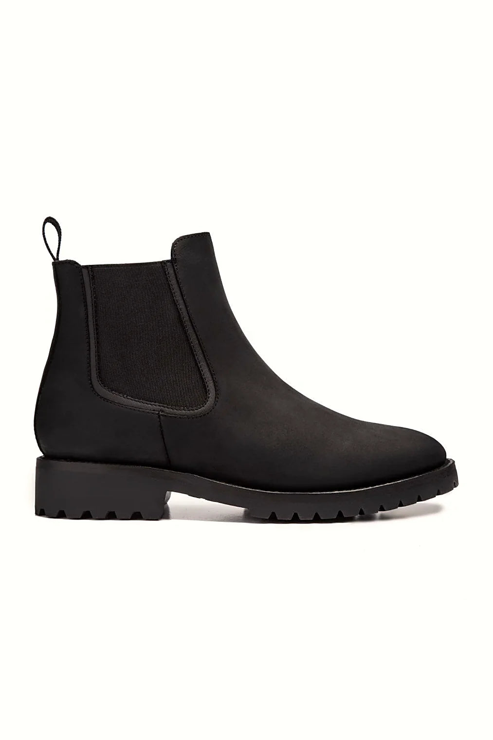 Cahill chelsea in flat black rugged leather
