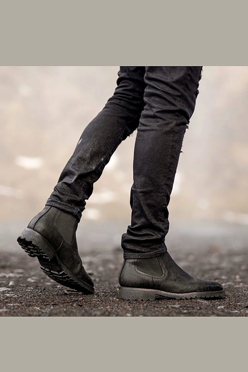 Black Matte chelsea boot