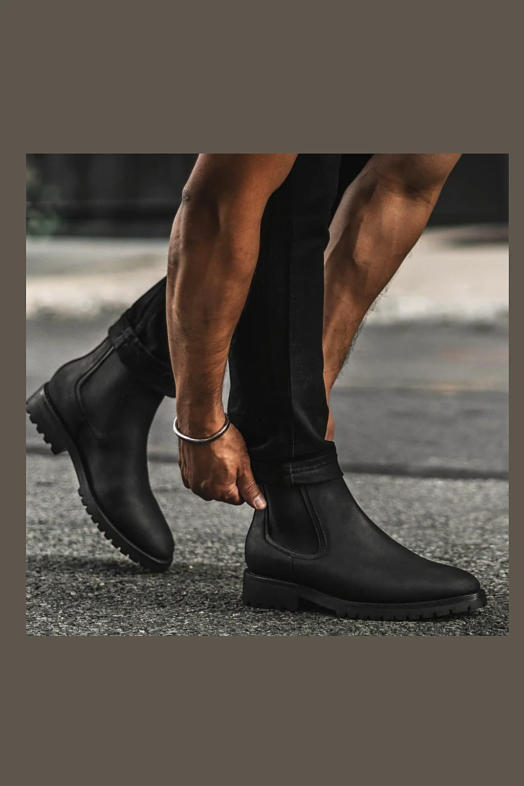 Black Matte chelsea boot
