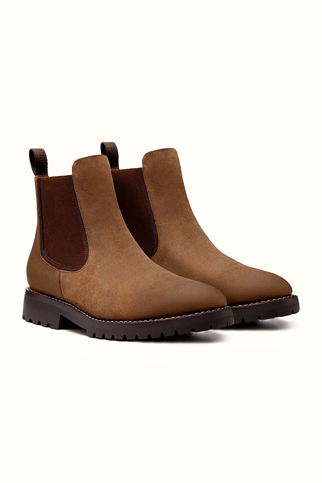 Safari waxed suede chelsea boot in pale natural