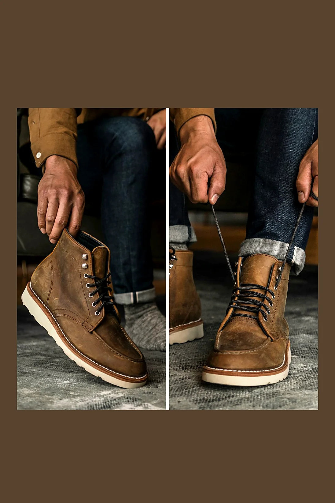 Cardiff wedge boot in Burnt Copper
