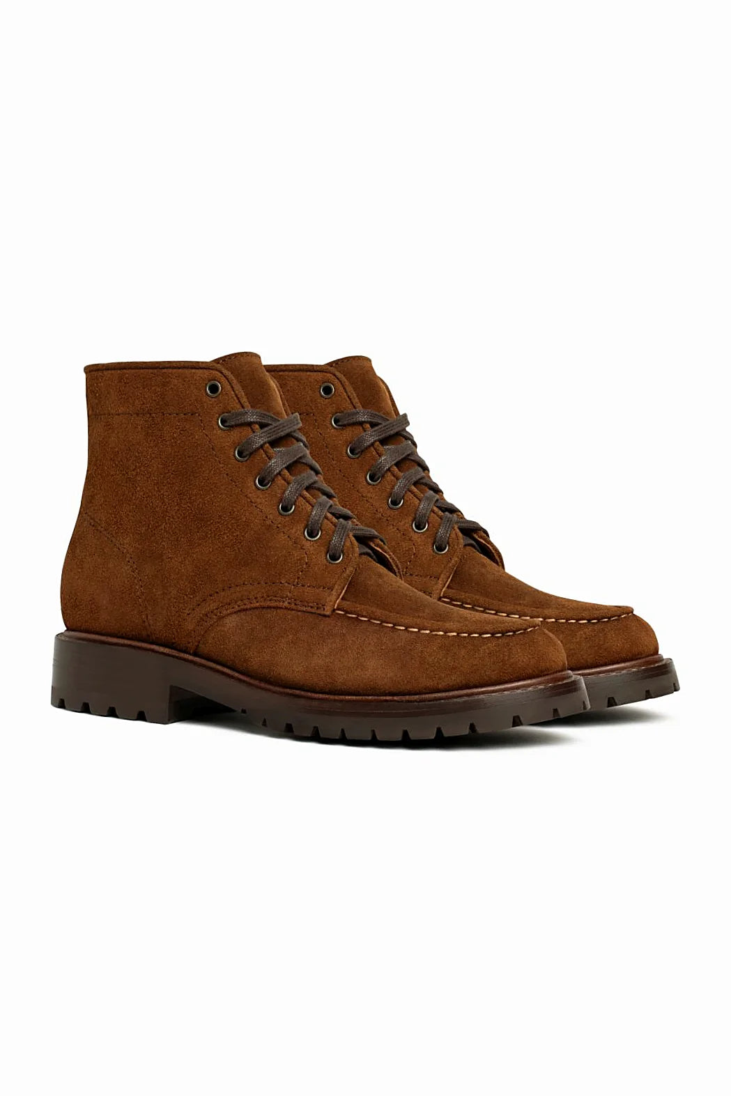 Cinnamon oil snuff suede moc toe boot