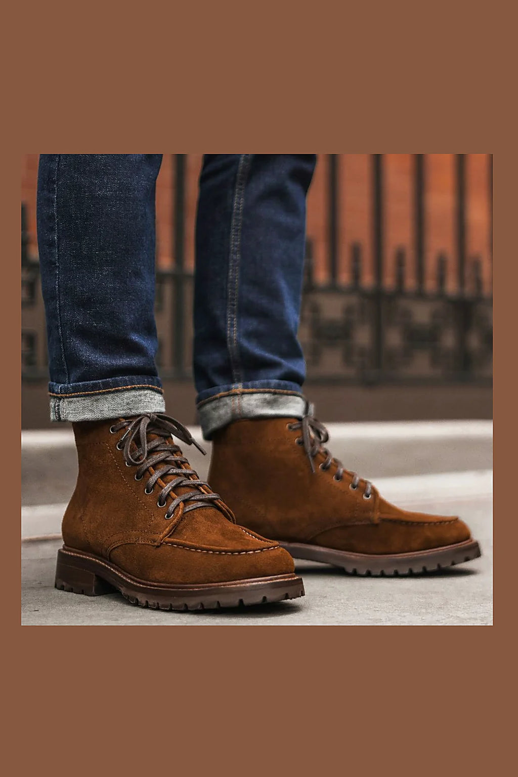 Cinnamon suede moc toe