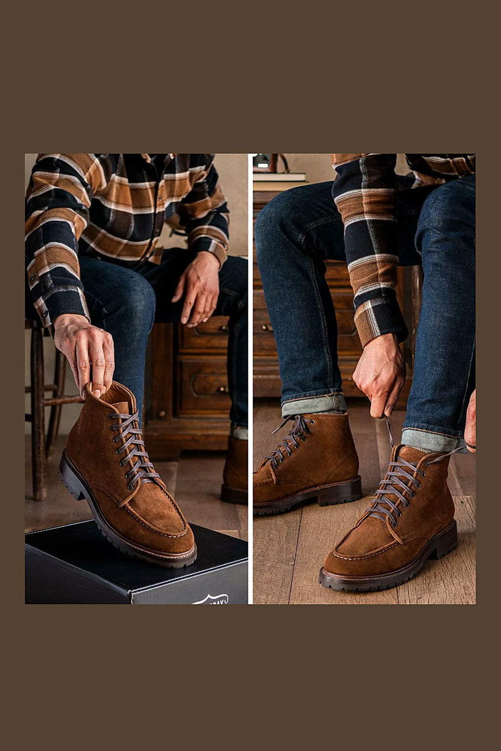 Chester moc toe in Cinnamon suede