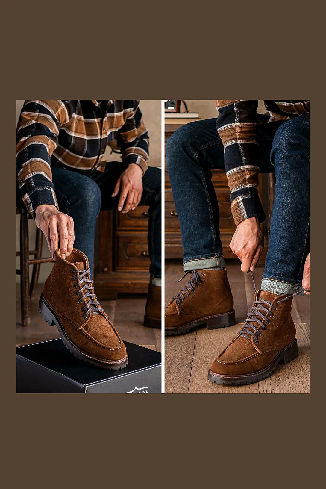 Chester moc toe in Cinnamon suede