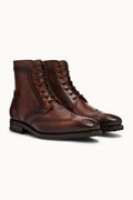 Color 77 brown leather brogue boot