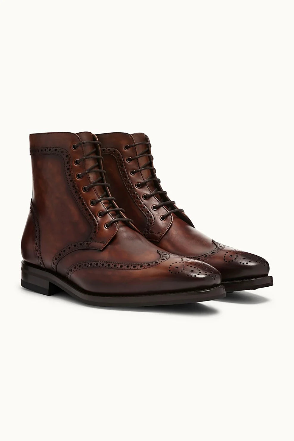 Color 77 brown leather brogue boot