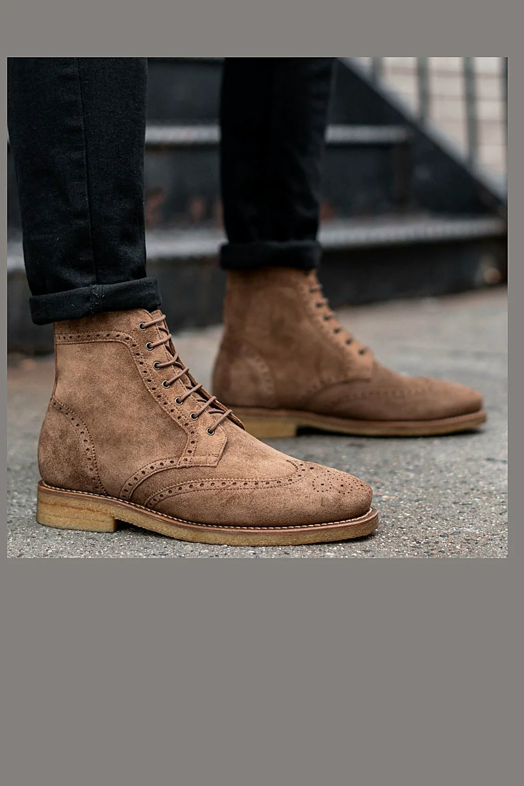 Caramel suede brogue