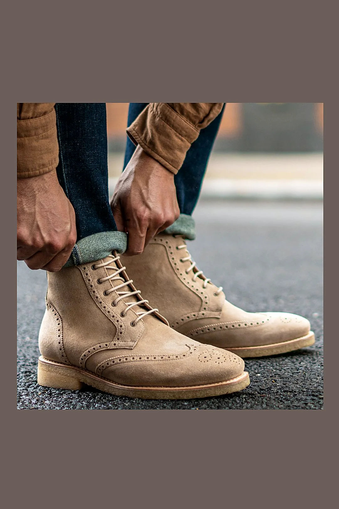Dune suede brogue boot
