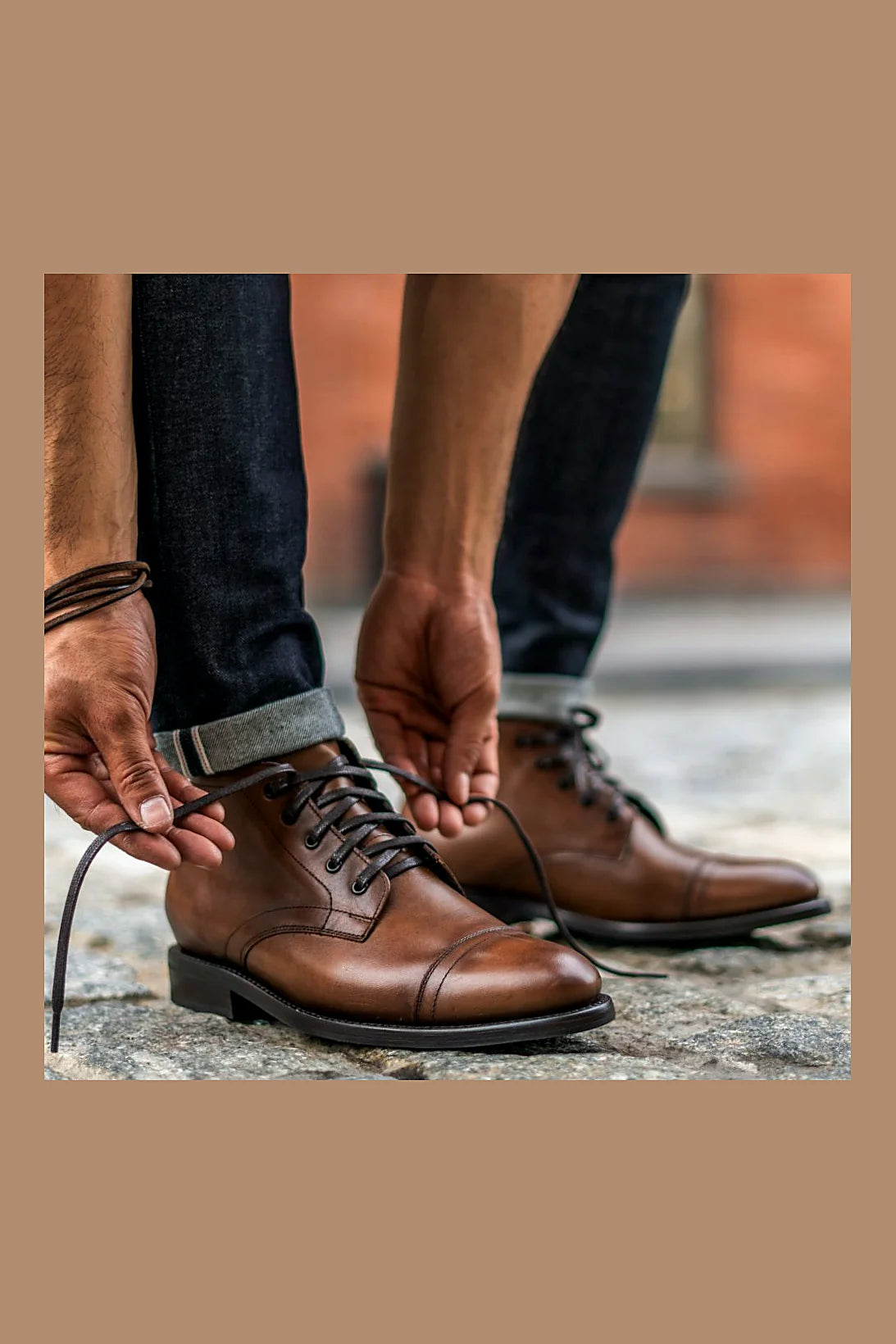 Walnut leather chukka