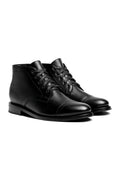 Black full-grain leather chukka boot