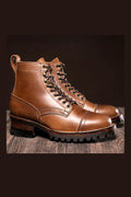 Sesame Double Shot pale leather boot