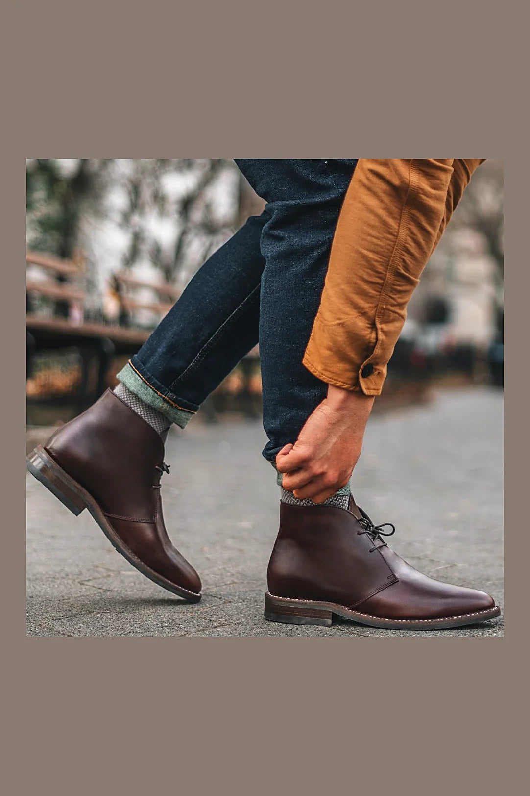 Brown chukka boot