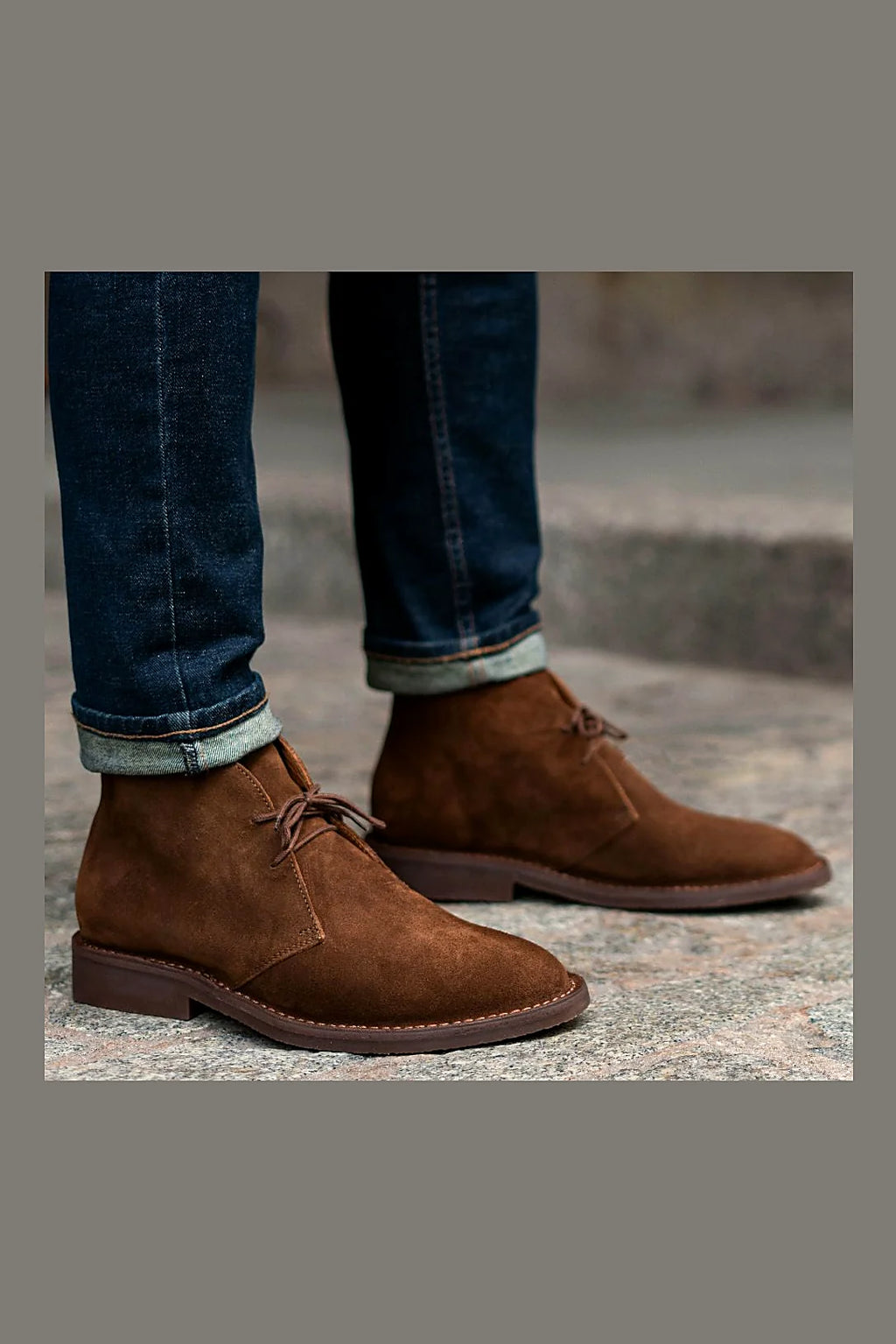 Cinnamon suede chukka