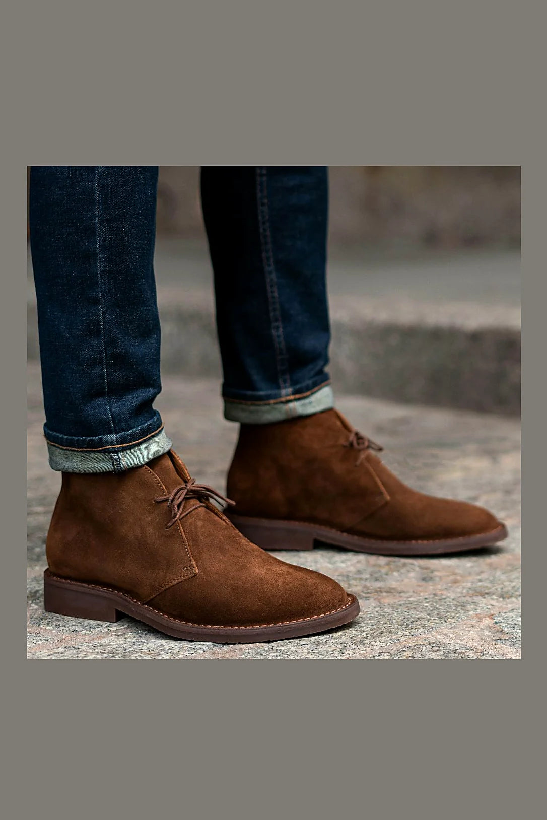 Cinnamon suede chukka