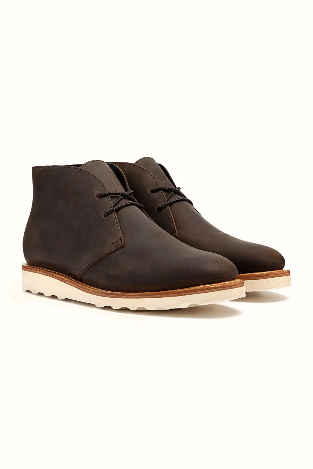 Tobacco leather wedge chukka boot