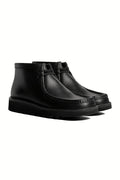 Black full-grain moc toe boot