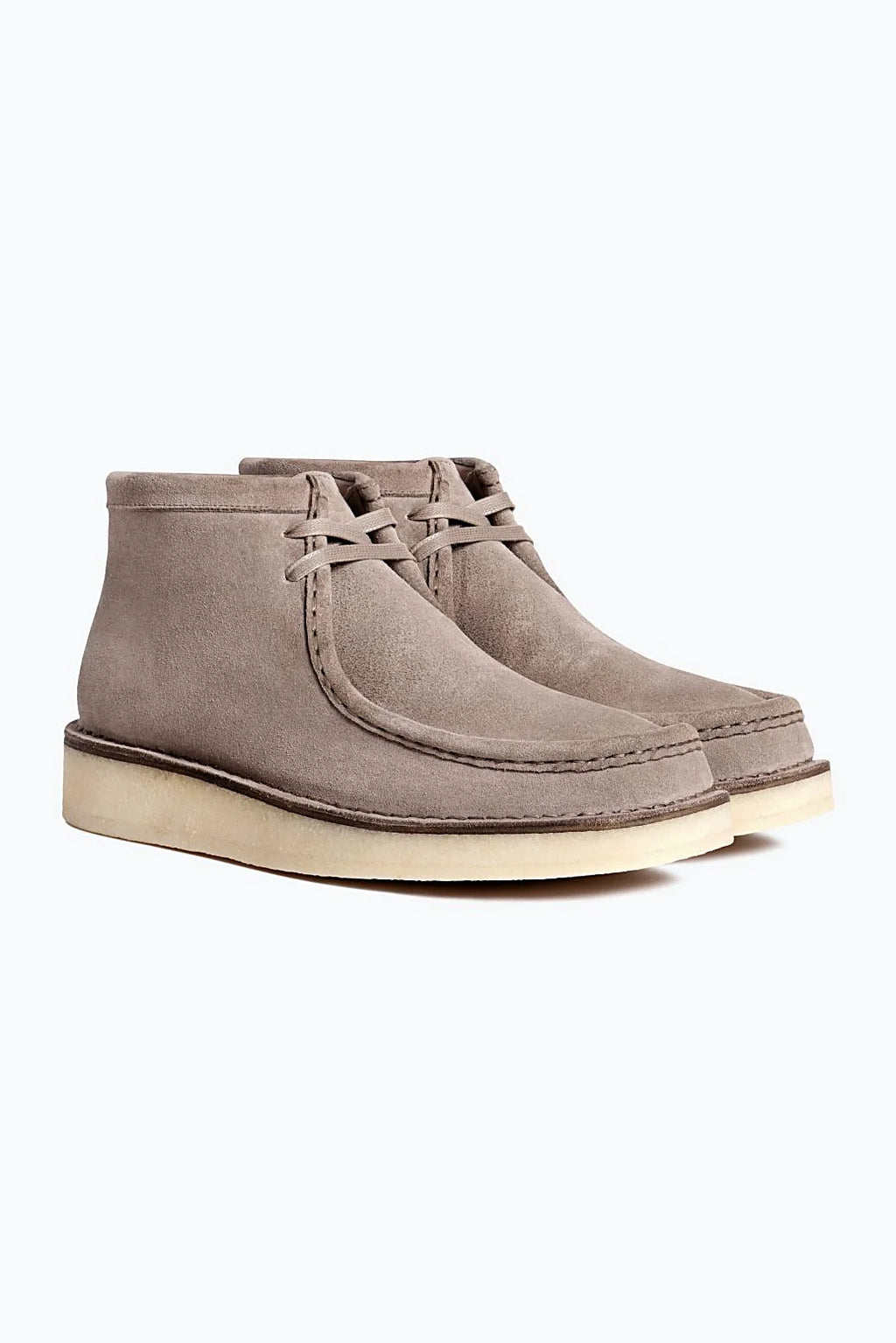 Flint grey suede moc toe chukka
