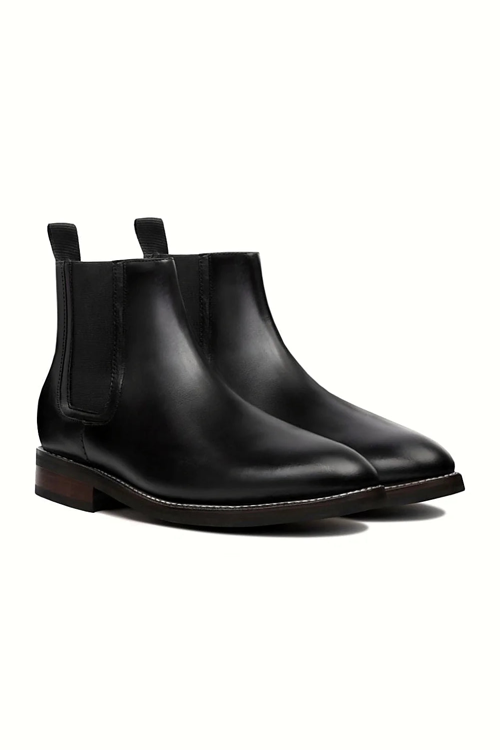Black leather chelsea boot