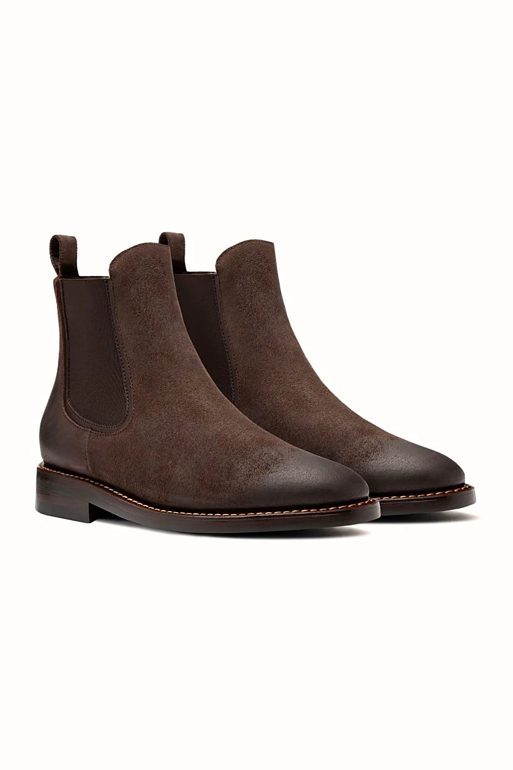Chocolate dark brown suede chelsea boot