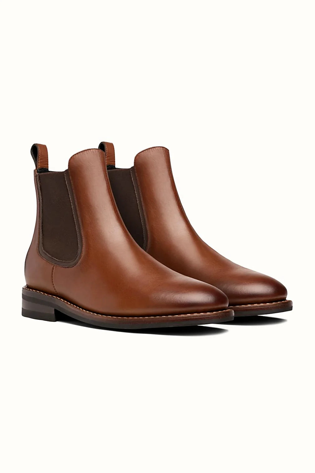 Brandy hand-finished full-grain chelsea boot