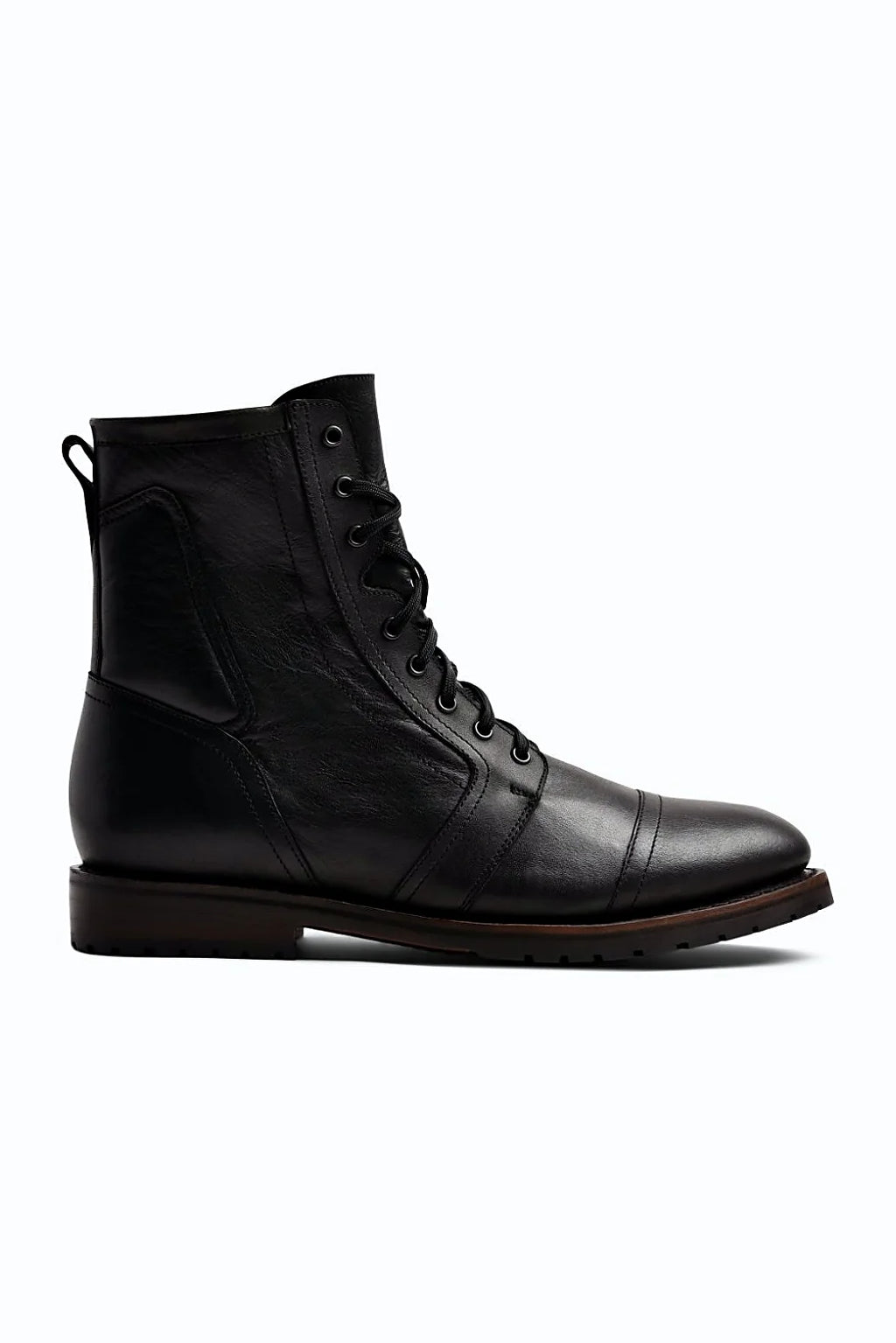 Black lug sole boot