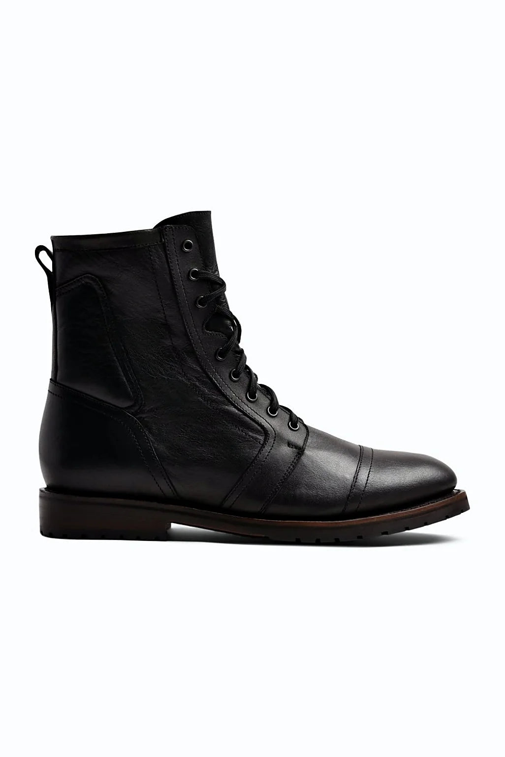 Black lug sole boot