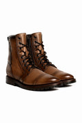Amber Wheat pale gold zip boot with lug outsole